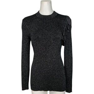 Ted Baker Addale Sweater Ted/4 US/L Ruffle Black Metallic